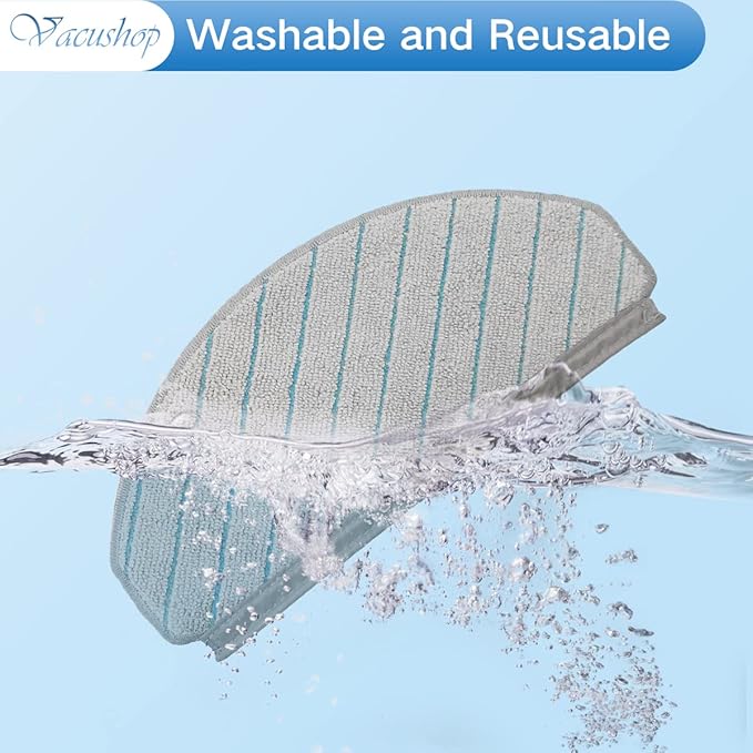 Vacuum Accessories Replacement for Ecovacs T10 Plus Reusable Hard Floor Expert Wet Compatible Microfiber Soft x4 Mop Pad