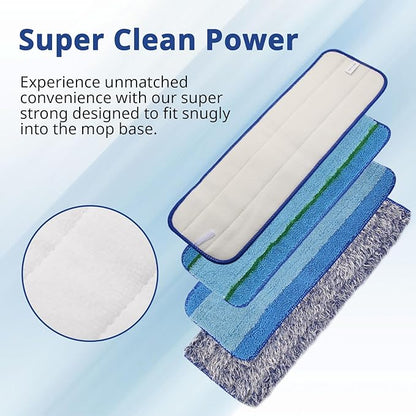 6pack Hardwood Floor Cleaner Pads Compatible with Bona Mop Washable Reusable Microfiber Cleaning Pad Replacement Multi-Surfacecleaner Refill 2 Deep Cleaning Pad+2 Microfiber Cleaning Pad+2 Dusting Pad