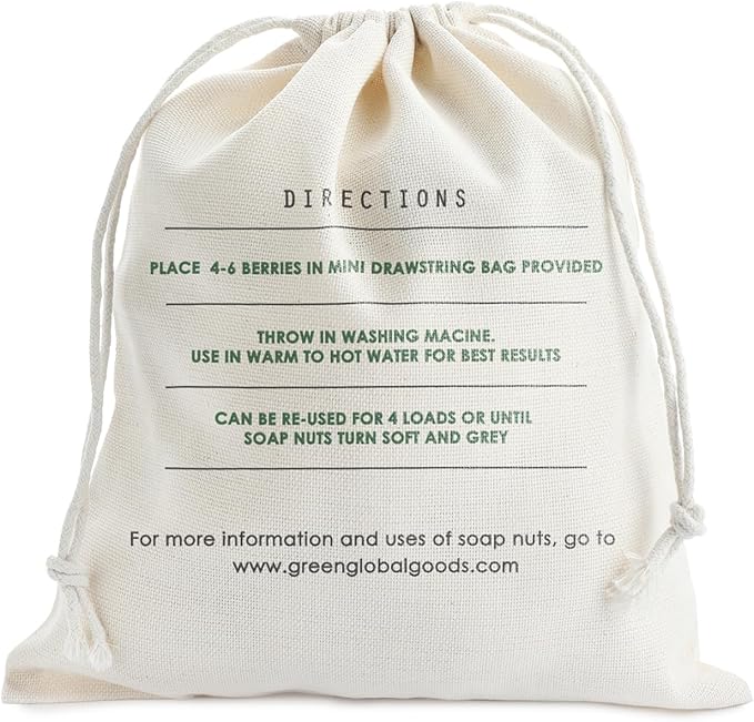 100% Natural Soap Nuts 1lb (0.45kg) – 180 Loads | Deseeded Natural eco nuts soap berr with 1 Wash Bag | Eco-Friendly Laundry Detergent | Chemical-Free, Fragrance-Free, Non-Toxic, Multi-Purpose Cleaner