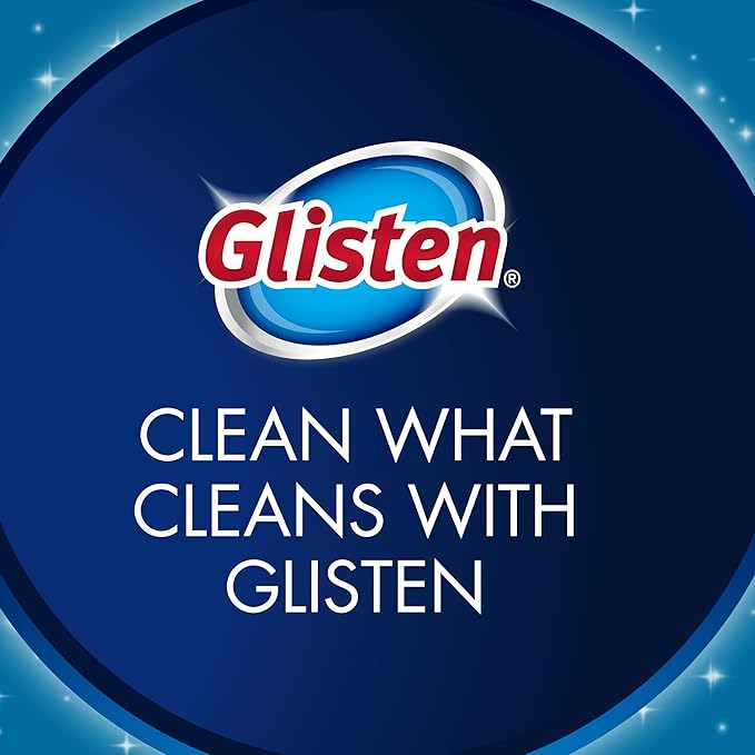 Glisten Cooktop and Kitchen Cleaning Pads for Glass, Gas Ranges, Ovens, Microwaves, and More, Dissolves Grease and Baked on Foods, Lemon Scent, 24 Large Pads or 48 Small Pads