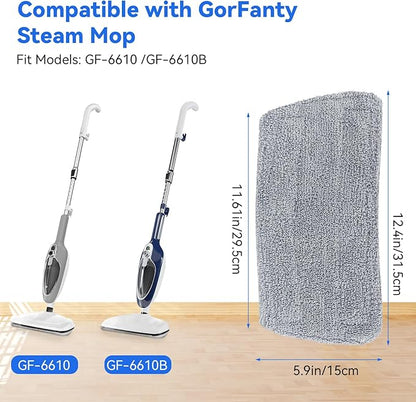 Replacement Steam Mop Pads for GorFanty GF-6610/GF-6610B: Reusable and Washable Microfiber Steam Mop Replacement Pads Cloth Floor Cleaning Pad (8 Packs)