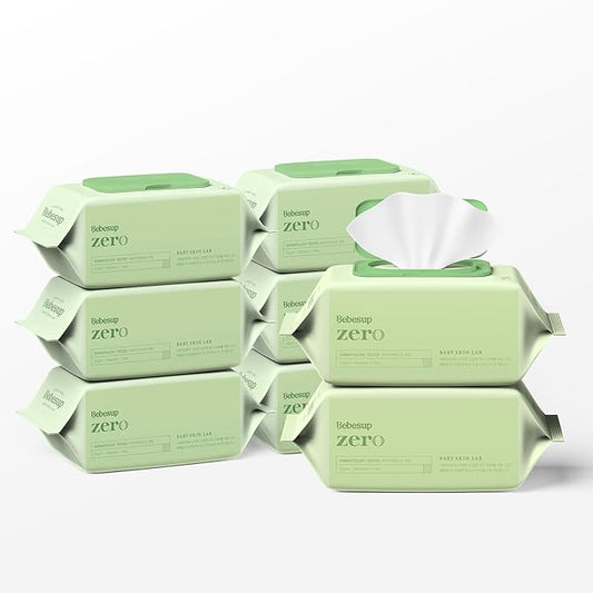 Korea’s #1 Zero Harsh Chemicals Baby Wipes- Water Based Hypoallergenic Unscented Extra-Thick 55 GSM Plant-Based for sensitive skin Zero skin irritants Flip-Top 640 Count (8 Packs)