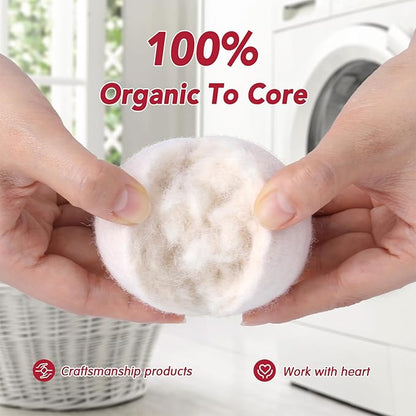 100% New Zealand Wool Dryer Balls XL Size – 6 Pack, Organic & Chemical-Free Fabric Softener, Baby Safe & Hypoallergenic, Reduces Static, Wrinkles & Drying Time, Reusable for 1000+ Loads