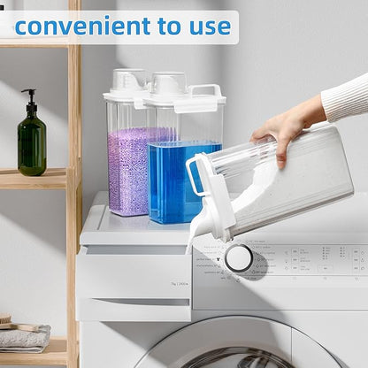 Laundry Detergent Dispenser for Laundry Room,94oz Fabric Softener Dispenser,Liquid Laundry Detergent Container,Laundry Detergent Organizer for Laundry Room Organization with 6 Labels,3 Pack