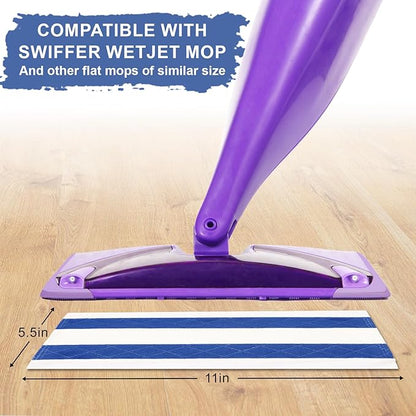 30 Count Microfiber Mop Refills Compatible with Swiffer Wetjet,11 Inch Heavy-Duty Semi-Disposable Mop Pads for Wet Dry Cleaning (for Daily use)