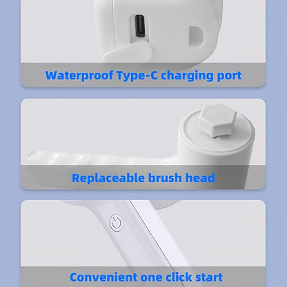 Electric Handheld Spin Scrubber, 2024 New IPX7 Waterproof, Cordless Portable Brush, 5 Replaceable Brush Heads, LCD Display, Kitchen Dish Washing, Bathroom/Wall Gap, Floor/Home Effortless Cleaning