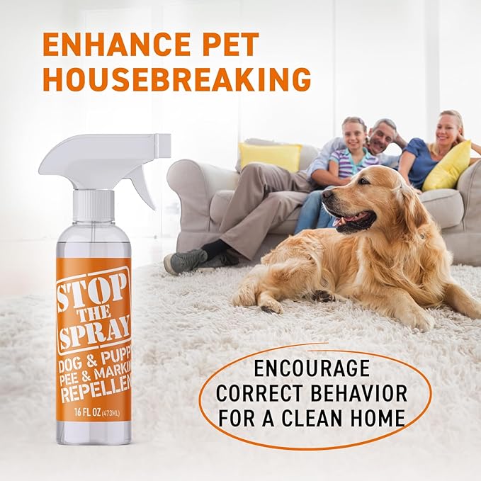 EBPP Stop the Spray - Dog & Puppy Pee Marking Repellent - Pet Training Spray - Puppy Potty Training Spray for Dogs - Dog Pee Stopper - Pee Deterrent for Dogs - No Marking Spray for Dogs Indoor 16oz