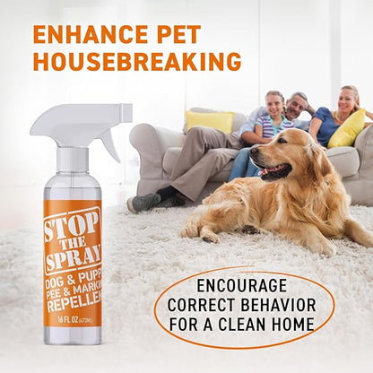 EBPP Stop the Spray - Dog & Puppy Pee Marking Repellent - Pet Training Spray - Puppy Potty Training Spray for Dogs - Dog Pee Stopper - Pee Deterrent for Dogs - No Marking Spray for Dogs Indoor 16oz
