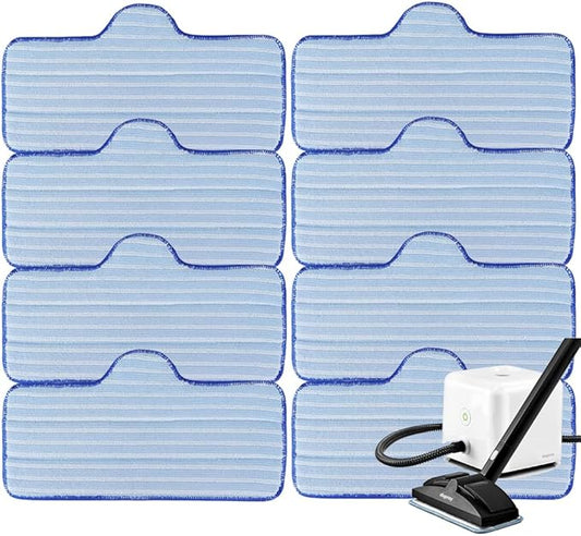 8 Pack Steam Mop Pads Compatible with Dupray Steam Cleaner and Schenley Steam Mop Cleaner - Washable and Reusable Microfiber Replacement Mop Head