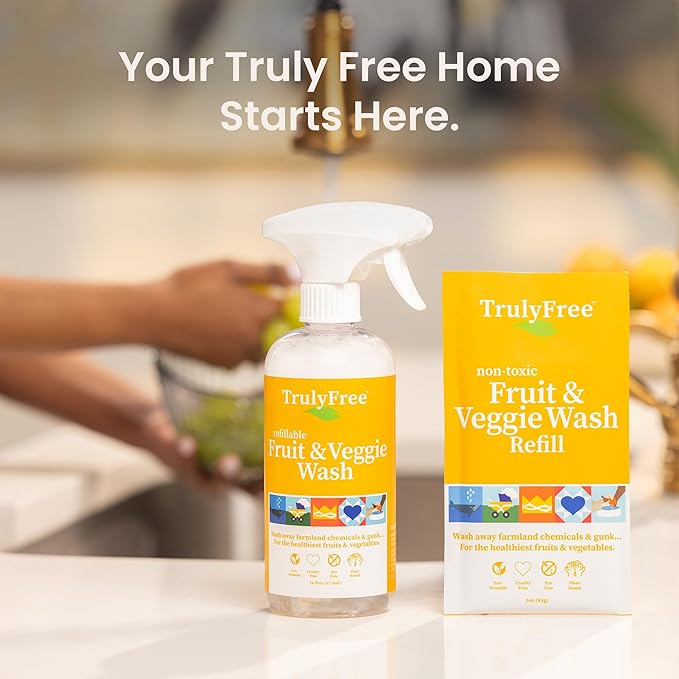 Natural Fruit and Veggie Wash Kit - DIY Vegetable Washer & Fruit Cleanser - Pack of 3