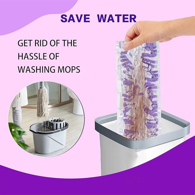 Disposable Mopping Pad Refills for Swiffer PowerMop Multi-Surface Mop and Swiffer PowerMop Wood Mop, Spray Clean Pads Replacement (Purple -30)