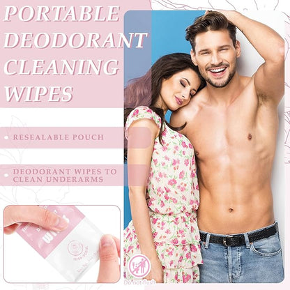 Timgle 200 Count Deodorant Wipes Bulk Individually Wrapped Travel Size Wipes for Men Women Body Underarm Deodorant Remove Sweat Sports Travel Clean Skin Daily Use Female Male(Pink)