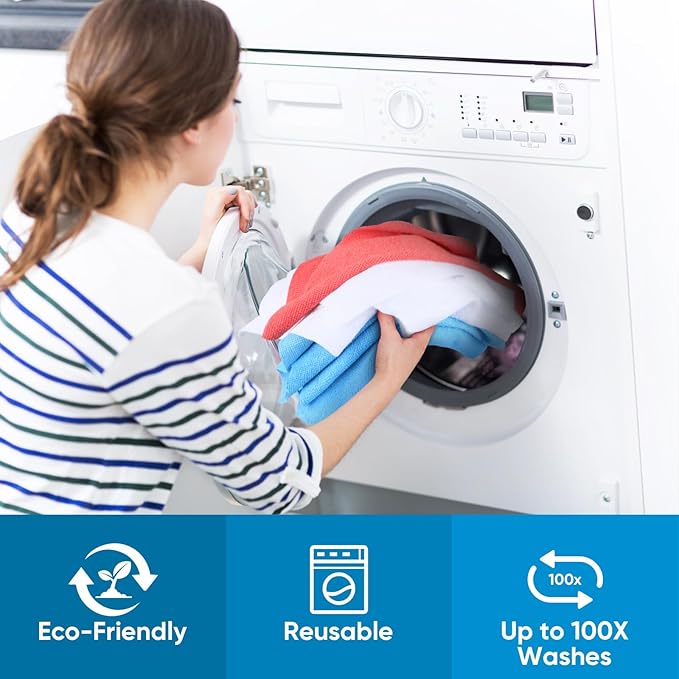 Microfiber Cleaning Cloth, 300 Sheets Shop Towels Commercial Grade Washcloths Lint-Free Work Rags Bulk Towels for Cars Mechanic Restaurant Garage Housekeeping, 11.5"x 11.5", White