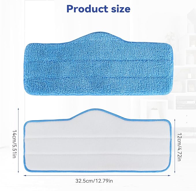 Steam Mop Pads Fit for Dupray Neat Steam Cleaner and Schenley Steam Mop Cleaner - 6 Pack Washable and Reusable Replacement Mop Pads Accessories for Multi-Surface Floor