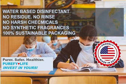 Purefypro Disinfectant Airesol Spray (100ml, 2 Pack) Eliminate 99.9999% Virus and Germs. No Residue. No Rinse. Travel Size.