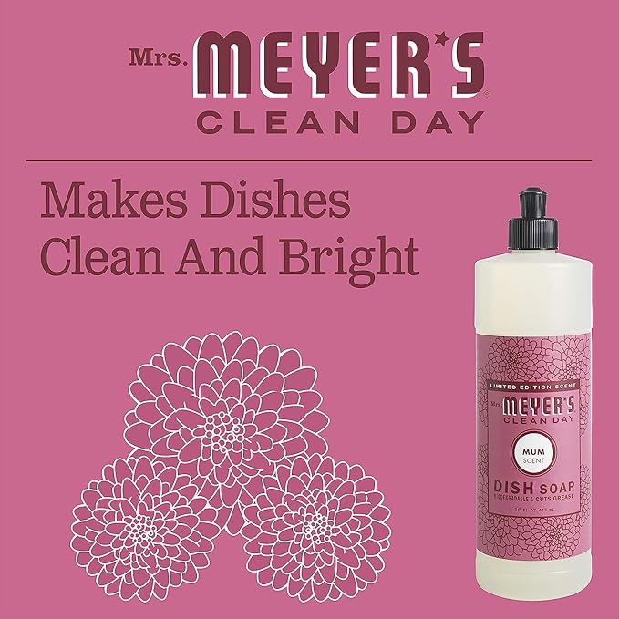 MRS. MEYER'S CLEAN DAY Variety, 1 Mrs. Meyer's Liquid Hand Soap, 12.5 OZ, 1 Mrs. Meyer's Liquid Dish Soap, 16 OZ, 1 CT (Mum)