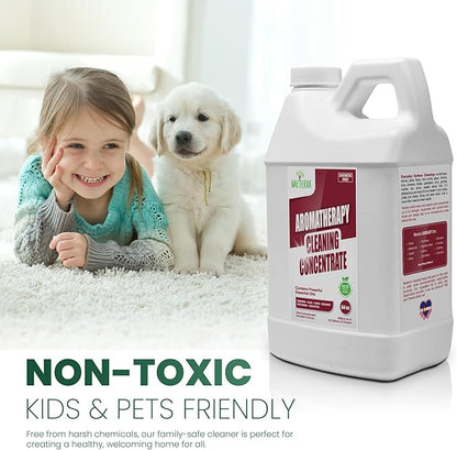 Naeterra Aromatherapy Cleaning Concentrate 64 oz makes 24 Gallons of Natural, Eco-Friendly Multi-Surface Cleaner loaded with Essential Oils – Non-Toxic, Synthetic Free Powerful & Refreshing Clean