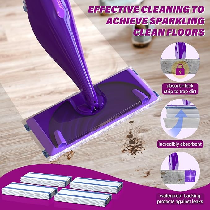 Wetjet Pads Refills, 32 Count Disposable Mop Pad Refills for Swiffer Wet Jet Mops, Thickness, Absorbent for Household Cleaning & Suit All Multi-Surface