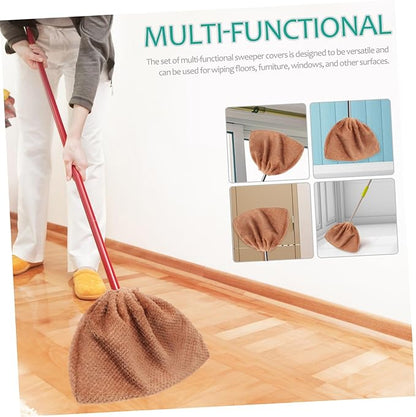 3pcs Multifunctional Lazy Broom Cloth Cover Broom Covers Broom Replacement Cloth Water Absorption Broom Cover Foot Shoes Mop Pads Broomstick Mop Cover One Body Coral Fleece