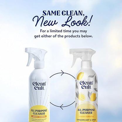 Cleancult - Lemon Verbena - All Purpose Cleaner - Refillable Aluminum Bottle - Cleaner Spray that Removes Dirty & Grime - 16 oz - 3 Pack