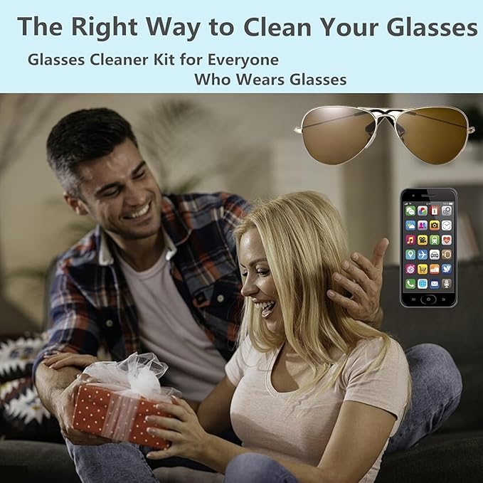 ANEWSIR Glasses Cleaner,Screen Cleaner,Portable Lens Cleaner Spray for Eyeglasses,Screen Cleaner Spray Wipe Kit for Phones/Glasses Cleaner Lens Cleaning,Alcohol Free,Color Image Series A-046 New