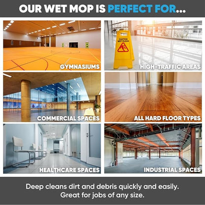 Microfiber Wholesale™ 20 inch Microfiber Mop Pads - Machine Washable, Reusable, Refills & Replacement Wet Mop Heads Compatible With Any Microfiber Flat Mop System (18 Pack)