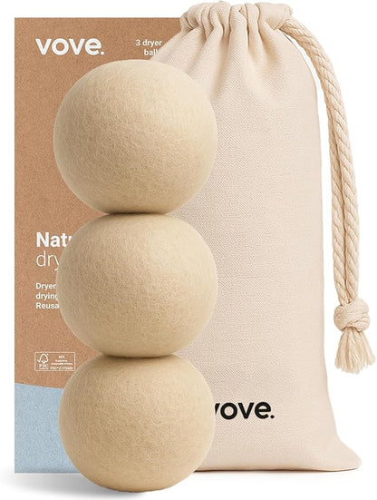 | Natural Hemp Dryer Balls | 5X More Absorbent Than Wool | Cruelty-Free, Hypoallergenic & Eco-Friendly | Reduces Clothing Wrinkles and Saves Drying Time | Pack of 3 |
