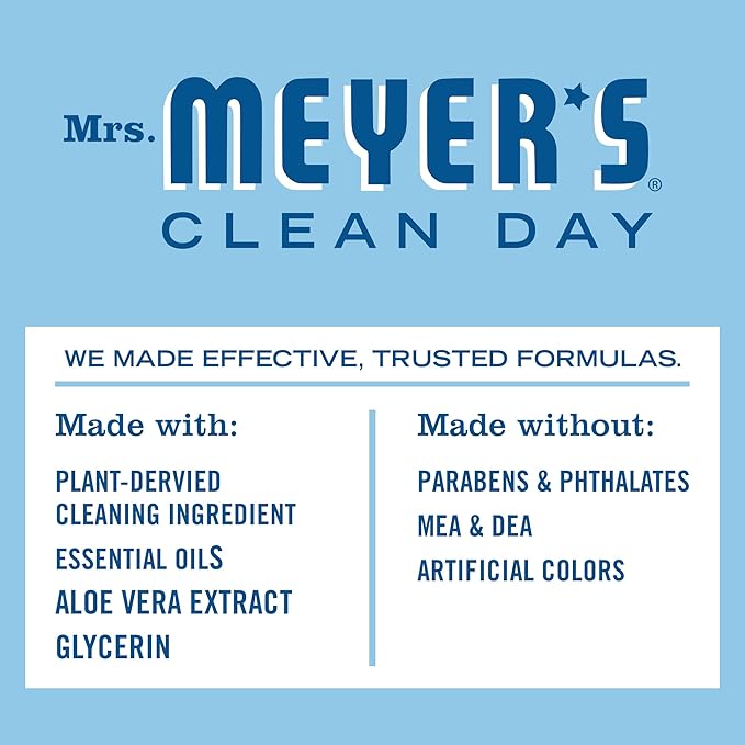 MRS. MEYER'S CLEAN DAY Liquid Dish Soap, Biodegradable Formula, Rain Water, 16 fl. oz - Pack of 3