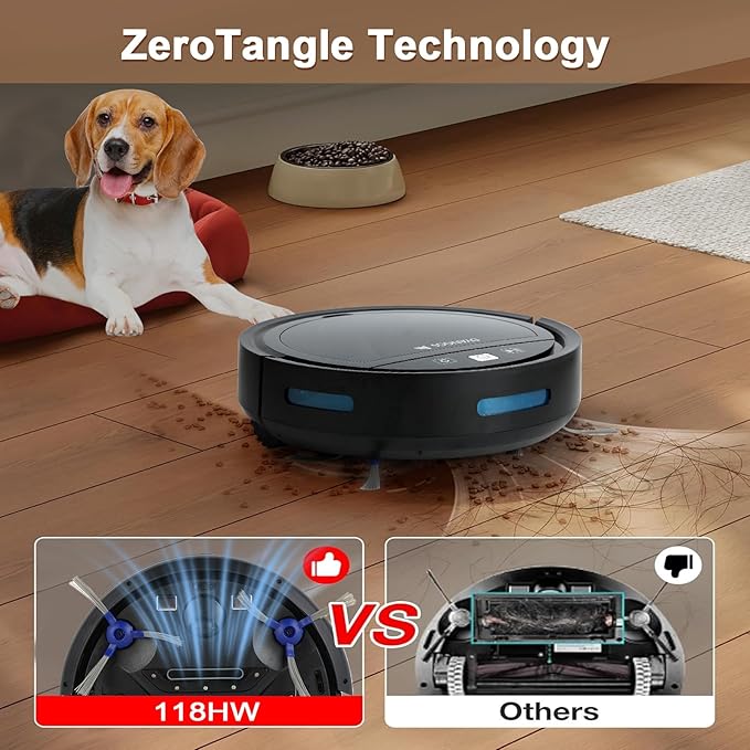 Robot Vacuums and Mop, Balayeuse Robot 3-in-1 Mopping Wi-Fi/Voice/Apps Robot Vacuum pet Hair,Drop Proof, Aspiradora Robot auto Return Charge,Ultra Slim,Ideal for Hard Floors, Carpets