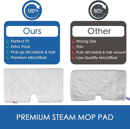 Replacement Microfiber Steam Mop pad Cleaning Pads for Shark Steam Pocket Mop S3500 Series S3550 S3501 S3601 S3601D S3901 S3801 S3801CO, White, S3501-White