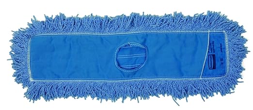 Rubbermaid Commercial Products Twisted Loop-Dust Mop Head Replacement 25-Inch Blue Cotton Refill for Industrial Use Fits Standard Size Mop Frame