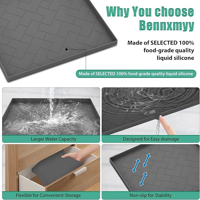 Vacuum Cleaner Silicone Mat,16''x15''x0.7'',vacuum cleaner accessories Silicone Mat Compatible with Shark,Bissell,Eureka,Dyson,Oreck, and more.Protects floors from scratches stains and water drips