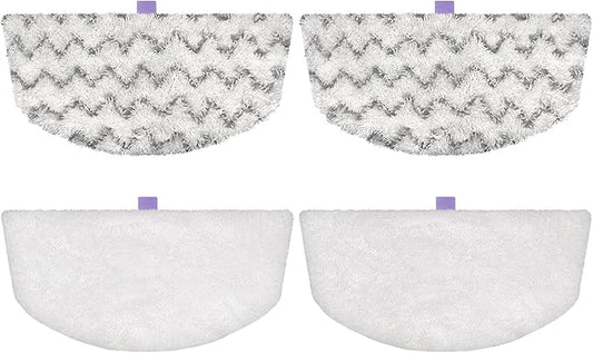 Steam Mop Replacement Pads Compatible with Bissell Powerfresh Mop Pads for Bissell 1940 1806 1544 1440 2075 2685 2814 Series Mops Resuable Floor Steamer Mop Pad Refills for Dry & Wet Cleaning, 4 Pack