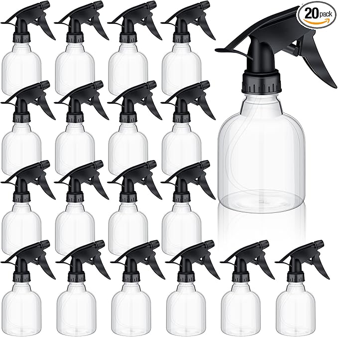 20 Pieces Plastic Spray Bottles Bulk 8 oz/250ml Small Spray Bottles Empty Spray Bottles Sprayer for Hair Mister Spray Bottle Watering Plants Showering Pets