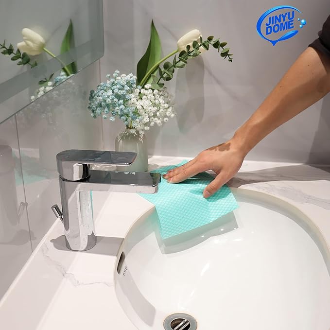 Reusable Kitchen Cleaning Cloths Dish Towels Dish Cloth Handi Wipe Reusable Cloths for Kitchen, Bathroom, Household Cleaning 100Pack Blue (Green 100 Pack)