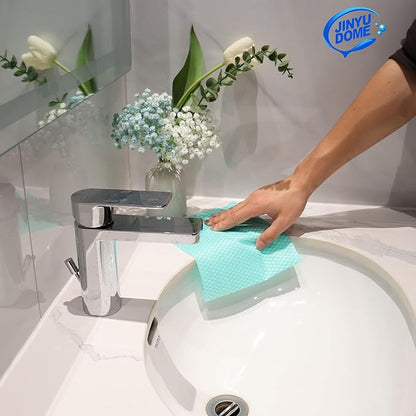 Reusable Kitchen Cleaning Cloths Dish Towels Dish Cloth Handi Wipe Reusable Cloths for Kitchen, Bathroom, Household Cleaning 100Pack Blue (Green 100 Pack)