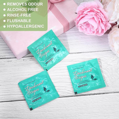 200Pcs Travel Deodorant Wipes, Travel Size Mini Deodorant Wipes Bulk for Homeless, Individually Wrapped Body Cleaning Supplies for Women Wet Armpit for Body Cleaning Jasmine