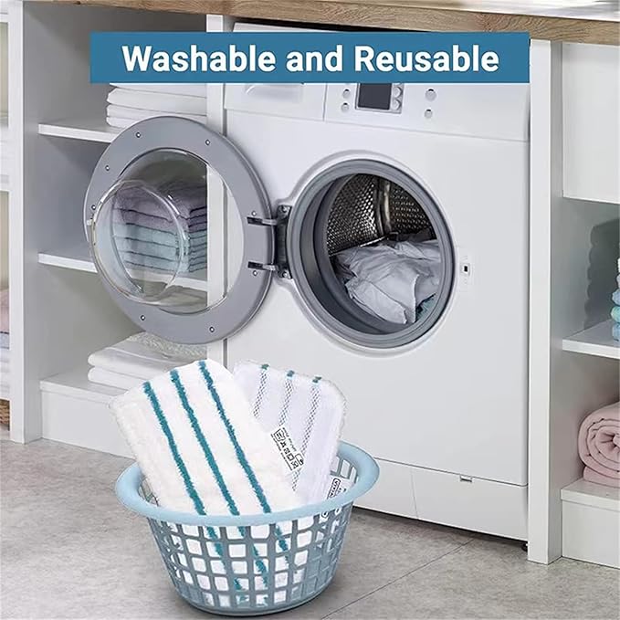 4 Packs Replacement Mop Pads Compatible with Black & Decker Steam Mop SM1600 SM1610 SMP20 Series HSMC1361SGP BDH1855SM, Microfiber Reusable Washable Mop Pads for Floor Cleaning