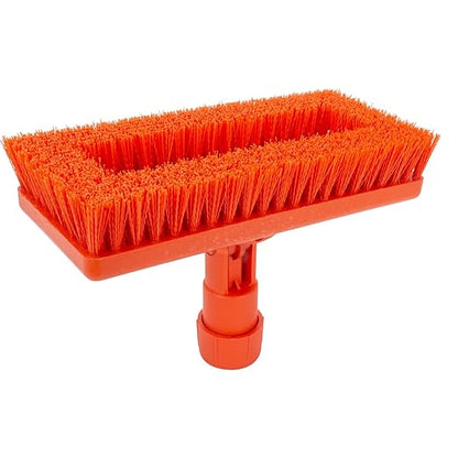 SPARTA 3638831EC05 Polyester Rectangle Scrub Brush, Floor Brush, Cleaning Brush With Swivel Head For Cleaning, 8 Inches, Orange