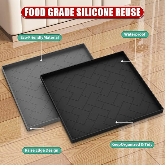 Vacuum Cleaner Silicone Mat,16''x15''x0.7'',vacuum cleaner accessories Silicone Mat Compatible with Shark,Bissell,Eureka,Dyson,Oreck, and more.Protects floors from scratches stains and water drips