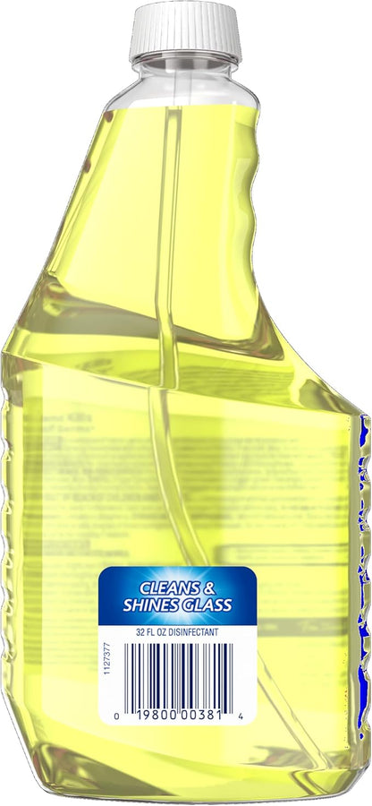 Windex Refill Multipurpose Disinfectant Cleaner Spray with Reusable Trigger, Bottle Made from 100% Recovered Coastal Plastic, Surface Cleaning Spray, Citrus Fresh Scent, 32 Fl Oz (Pack of 3)