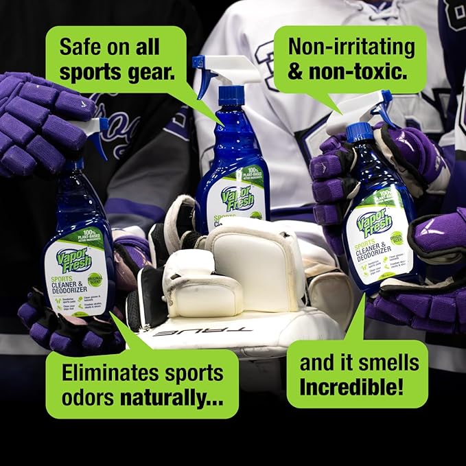 Sports Cleaner and Deodorizer - Sports Gear Odor Eliminator, Boxing Glove Deodorizer, Gym Equipment Spray, Natural and Plant Based, 16 Fl Oz (1-Pack)