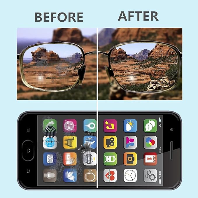 ANEWSIR Glasses Cleaner,Screen Cleaner,Portable Lens Cleaner Spray for Eyeglasses,Screen Cleaner Spray Wipe Kit for Phones/Glasses Cleaner Lens Cleaning,Alcohol Free,Color Image Series A-050 New