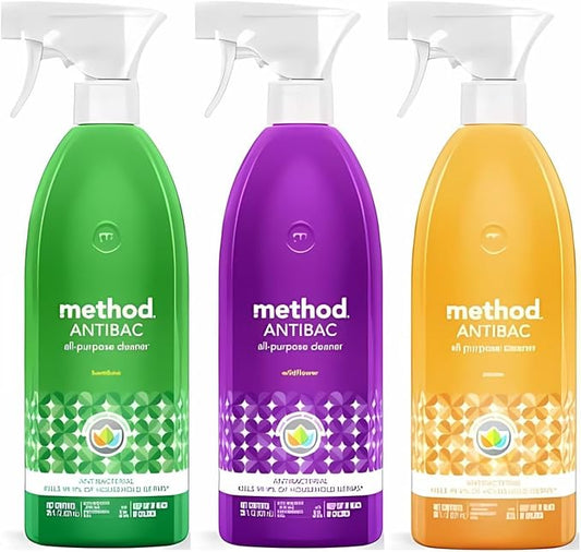 Method Cleaner Trio, Refreshing Scents for Every Space, Bamboo Bliss, Wildflower Whimsy, Citron Sensation, 3 ct. (28 oz Each)