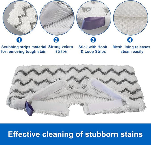 6 Pack S3501 S3601 Steam Mop Replacement Pads for Shark S3501 S3601 S3550 S3801 S3901 S3601D S3801CO S3901D S3455K S2902 SE450 Steam and Scrub Pocket Mop Steamer Pads Washable