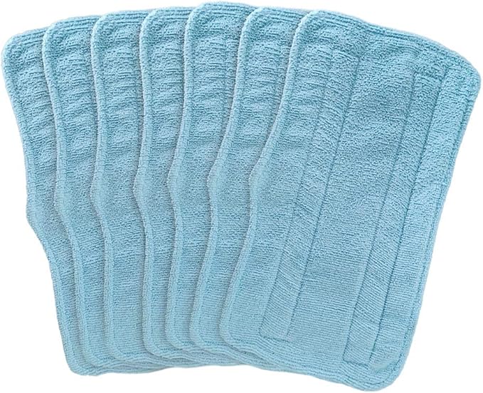 Fushing 7Pcs Steam Mop Pads, Washable Microfiber Cleaning Steamer Replacement Pads for Shark Steam & Spray Mop S3101 S3251 SK460 SK410 S3101n2 S3250 SK435CO SK140 SK141,Blue