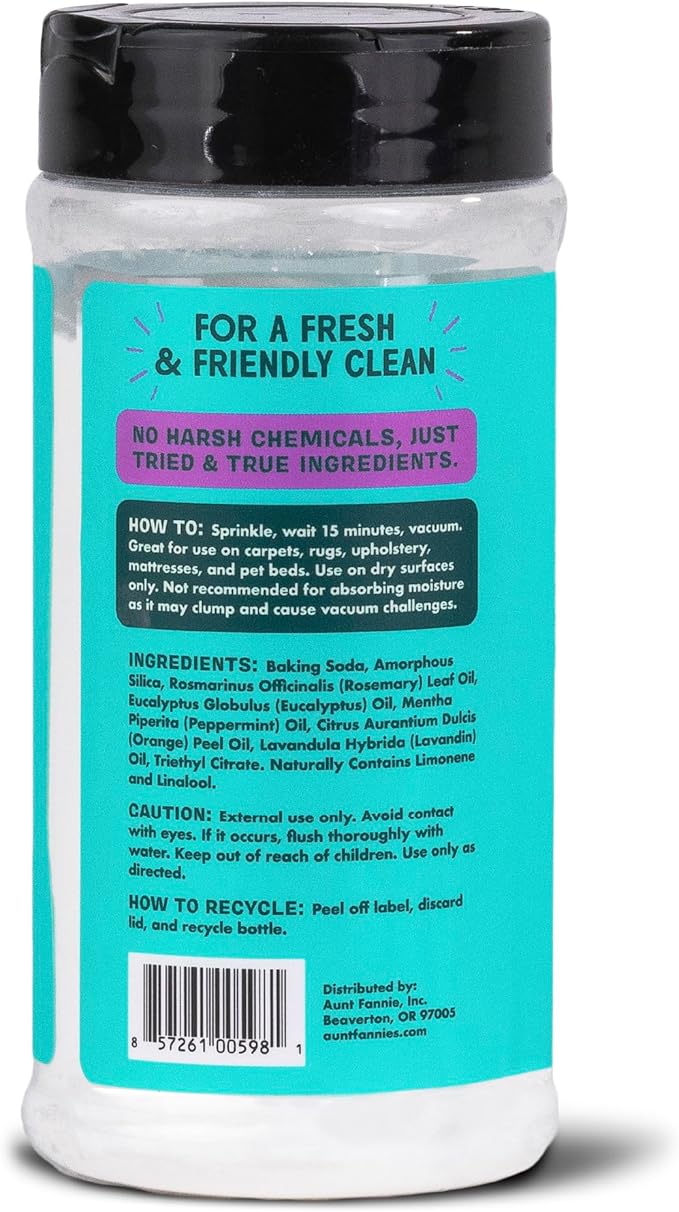 Aunt Fannie's Carpet Refresher & Deodorizer Powder, Multi-Purpose Rug, Carpet, and Upholstery Odor Eliminator for Homes with Cats and Dogs, Lavender Scent, 16 Oz (Pack of 2)