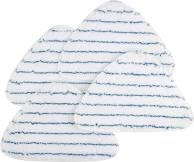 OVENTE Steam Mop Replacement Pads for ST405 Series (Pack of 4), Reusable and Washable Microfiber Cleaning Pads, White ACPST4054