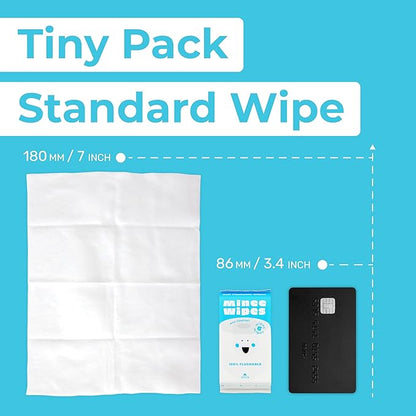 Impossibly Compact Travel Flushable Wipes with Natural Extracts - Skin-Friendly Wet Wipes, Hypoallergenic & Unscented Travel Size Butt Wipes for Adults, Kids & Baby Care - 24 Pack Total 144 Wipes