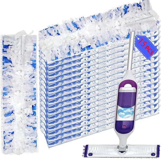 Disposable Mopping Pad Refills for Swiffer PowerMop Multi-Surface Mop and Swiffer PowerMop Wood Mop, Spray Clean Pads Replacement (Blue-15)